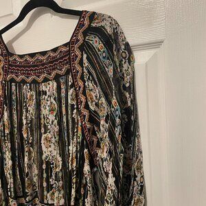 Free People Multicolor Floral Tunic Style mini dress